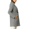thumbnail image 4 of MODA NOVA Juniors Classic Notched Lapel Long Sleeves Long Overcoat, 4 of 6