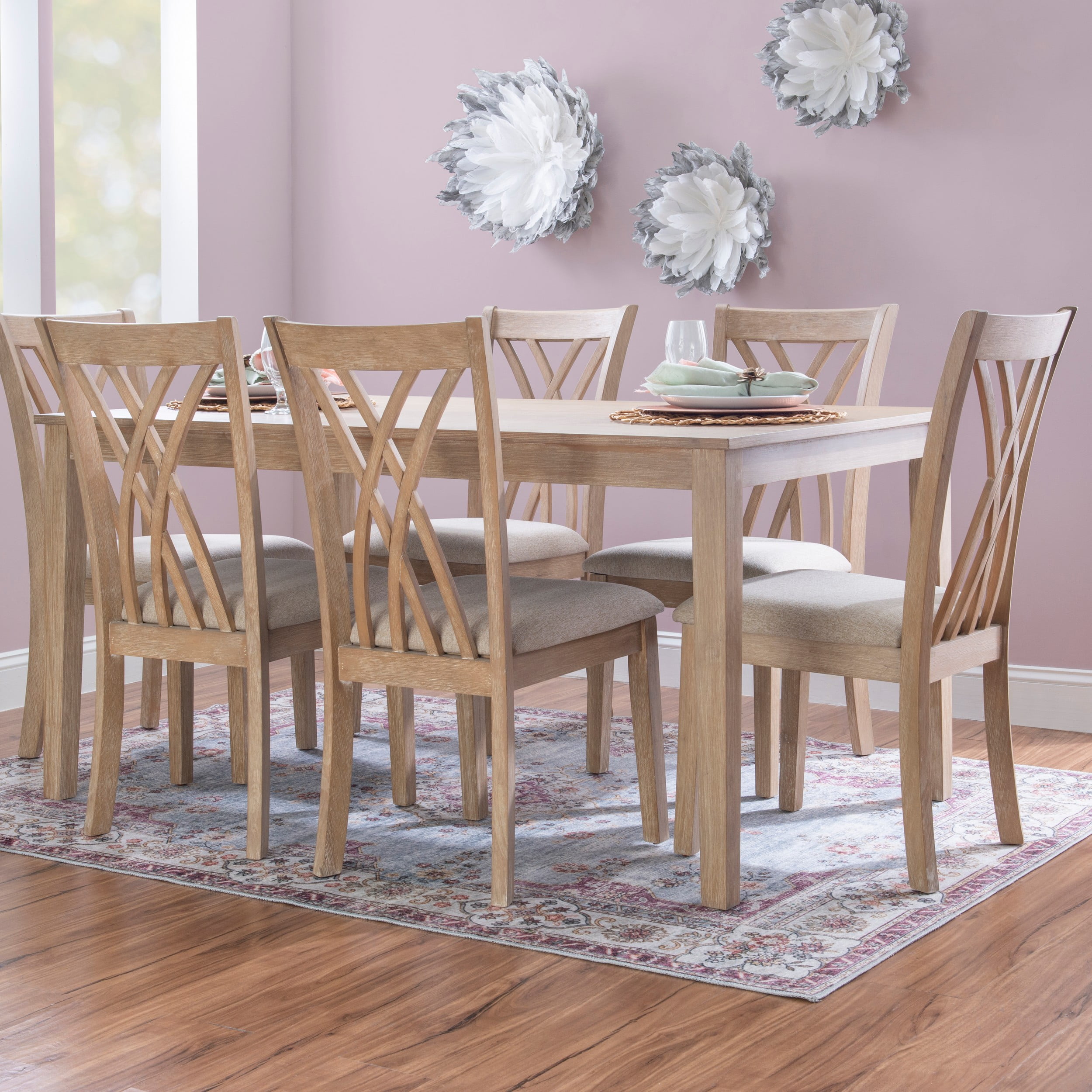 Powell Serenoa 7-Piece Dining Set, Natural