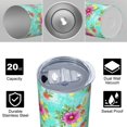 thumbnail image 4 of Pioneer Flower Floral Print Pattern 20oz Skinny Tumbler with Straw & Lid, Double Wall Vacuum Insulated Cup, Leak-Proof, Cup Holder Friendly, Hot 6H Cold 12H, 4 of 6