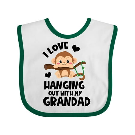 

Inktastic Monkey I Love Hanging out with My Grandad Gift Baby Boy or Baby Girl Bib