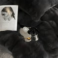 thumbnail image 4 of Wajade Fluffy Comforter Cover Set Rabbit Bubble Faux Fur Duvet Cover Luxury Cozy Bedding Set 3 Pieces with Zipper -1 Duvet Cover and 2 Pillow Cases,Black Full Size Set, 4 of 4