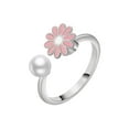 thumbnail image 3 of HONEYRAIN Daisy Flower Silver Anxiety Rings for Women Fidget Spinner Rings Sterling Silver Rotating Open Ring Real 925 Silver rings 1 Psc, 3 of 7
