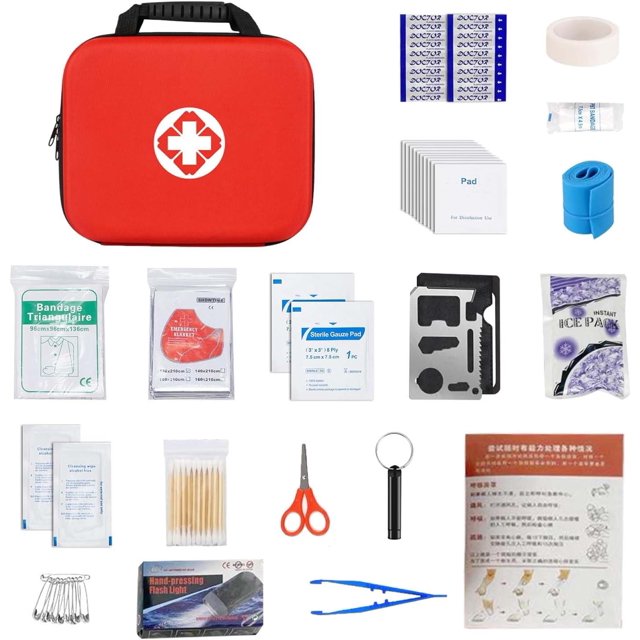 Trousse de Premiers Soins, 147 Pcs Coque Rigide Imperméable Trousse de Premiers Soins Polyvalente, Sac d'Urgence Portable pour la Maison, le Bureau, la Voiture, le Voyage, Plein Air, Camping, Randonnée, Bateau, Lieu de Travail