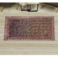 thumbnail image 1 of Ethnic Decorative Rug, Vintage Damask Grid of Medieval Style Cells and Swirling Folk Detailed Frame, Quality Carpet for Bedroom Dorm and Living Room, 6 Sizes, Dark Pink, by Ambesonne, 1 of 1