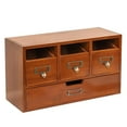 thumbnail image 3 of Organizador de escritorio con cajones, suministros de oficina ejecutivos, versátil caja de almacenamiento de madera para cosméticos y artículos de, 3 of 8