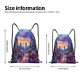 thumbnail image 2 of Fotbe Taxi Colorful Town Bolsa Mochila con Cordón Estampada, Bolsa de Gimnasio Deportiva, Bolsa Cinch, Bolsa con Cordón para Hombres y Mujeres-Small, 2 of 6