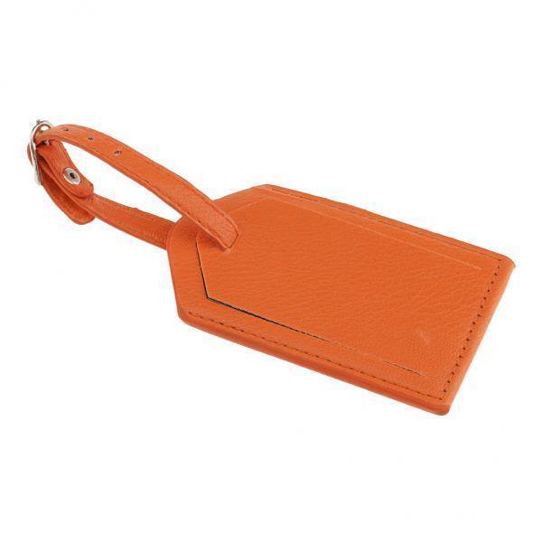 Etiqueta de equipaje de cuero PU Sunnimix 4 Piezas Naranja 10x6.5cm
