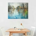 thumbnail image 2 of JEUXUS Turquoise Abstract Wall Art Hand Painted Modern Textured Oil Painting on Canvas, 2 of 4