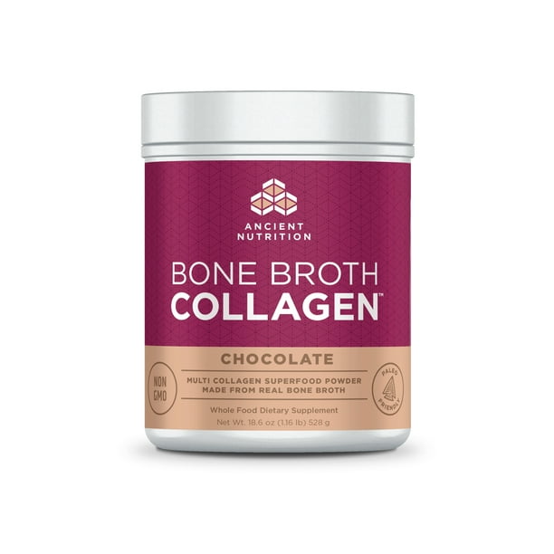 Ancient Nutrition, Bone Broth Collagen, Chocolate, 30 Servings