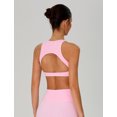 thumbnail image 4 of IDOPIP Womens High Neck Sports Bra Removable Pads Cut Out Back Sleeveless Medium-impact for Workout Gym Yoga Pilates Athletic S Pink, 4 of 6
