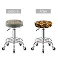 thumbnail image 5 of Hirioo Chocolate Plaid Sunflower A for Round Bar Stool Seat Covers Washable Stool Cushion Slipcover Elastic Bar Chair Covers for 12-14 Inch Chair-13 inch, 5 of 7