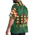 thumbnail image 3 of Christmas Font Men's Casual Printed Button Down Short Sleeve Poplin Hawaiian Beach Shirt with Spread Collar Tops, 3 of 6