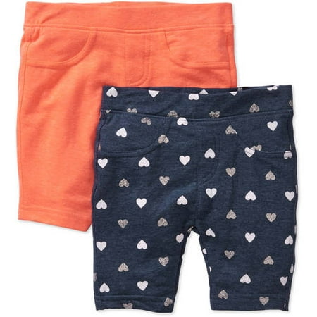 Toddler Girls' Bermuda Shorts, 2 pack - Walmart.com