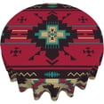 thumbnail image 3 of Round Tablecloth 60 Inch,Decorative Washable Polyester Table Cloth, Wrinkle Resistant Fabric Table Cover for Dining Room Party Outdoor Picnic (Native Southwest American Indian Aztec), 3 of 6