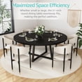 thumbnail image 5 of JEZWX Black Round Dining Table for 4–6 Person, 51 Inch Modern Circle Dining Table for Kitchen and Dining Room, Wooden Design for Small Spaces, 5 of 8