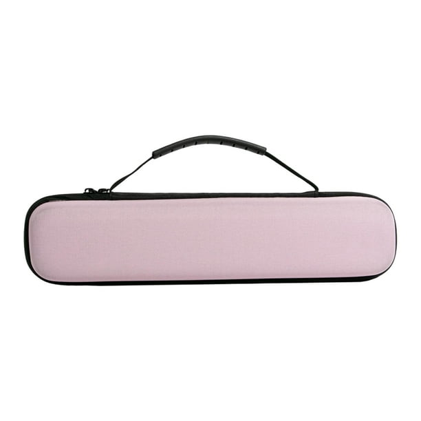 Bolsa de viaje para rizador de pelo, bolsa de transporte rígida para plancha alisadora Rosa