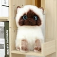 thumbnail image 4 of Animales De Simulación De Peluche De Juguete Ojos De Lentejuelas Azules Cara Blanca Marrón Gato De Peluche Decoración Del Hogar Regalo Para Cumpleaños Navidad Vogacara FN007805-02, 4 of 6