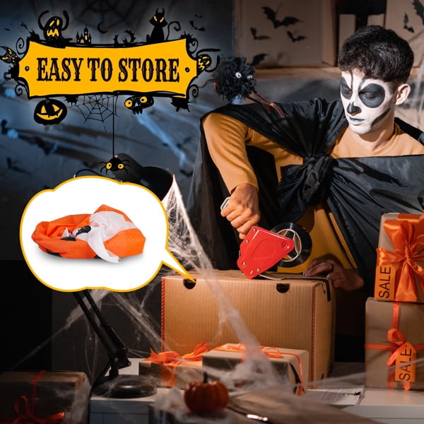 5.9 FT Halloween Inflatable Pumpkin Ghost Outdoor Decorations, Scary Blow up Yard Decor with Built-in LED Lights for Holiday Party Yard Lawn Garden Decor Indoor Outdoor