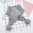 thumbnail image 5 of Penkiiy Baby Hats Baby Winter Hat 2PCS Toddler Baby Girls Boys Winter Warm Knitted Cap+Scarf Keep Warm Set Gray Hat for One Size, 5 of 8