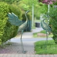 thumbnail image 5 of Metal Crane Garden Statue Decor, Bird Garden Sculpture & Statues, Outdoor Decoration for Yard Patio Lawn Backyard Pool, 37-42 inch Set of 2, 5 of 8