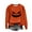 Orange, variant on Women's Halloween Sweatshirts Long Sleeve Crewneck Pullover with Pumpkin Face Graphic Print Tops Fall Casual Comfortable Streetwear