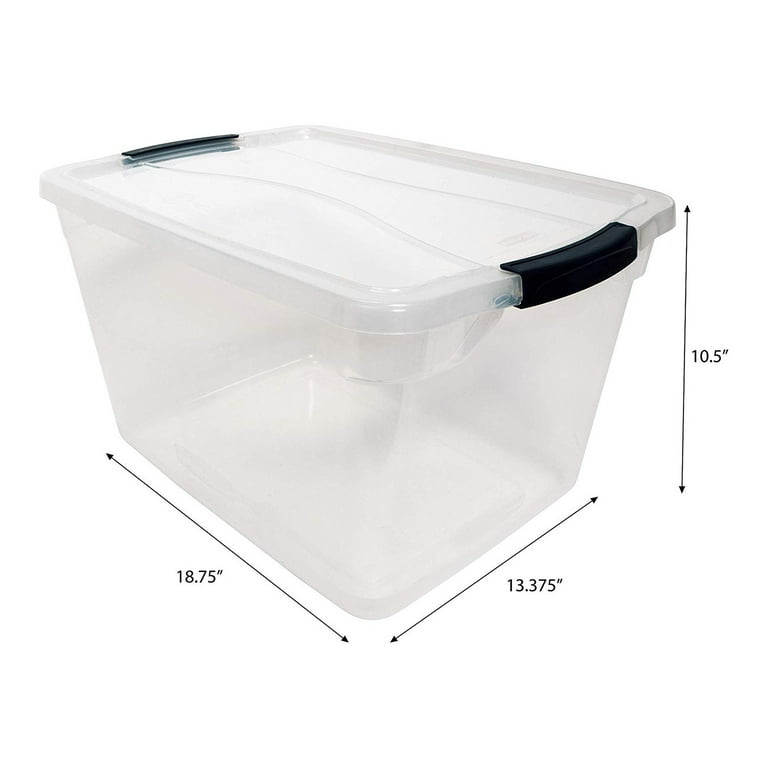 Rubbermaid Cleverstore 30 Quart Plastic Storage Tote Container w