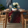 thumbnail image 2 of Red Marble Table Runner - 72 Inch Long, Kitchen Dining Table Runner Dresser Scarves, Gold Abstract Vintage Modern Ombre Art Farmhouse Decor for Coffee Tables Wedding Party Banquet, 2 of 8
