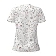 thumbnail image 3 of Goofa Funny Chicken Pattern Womens Deep V Neck Low Cut Tops Casual Summer Short Sleeve Ribbed Knit T-Shirts-Large, 3 of 5