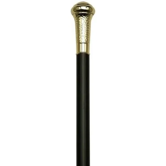Nautical Brass & Gold Handle Walking Cane – 37'' Black Ebony Wood Stick for Adults, Vintage Gift & Décor