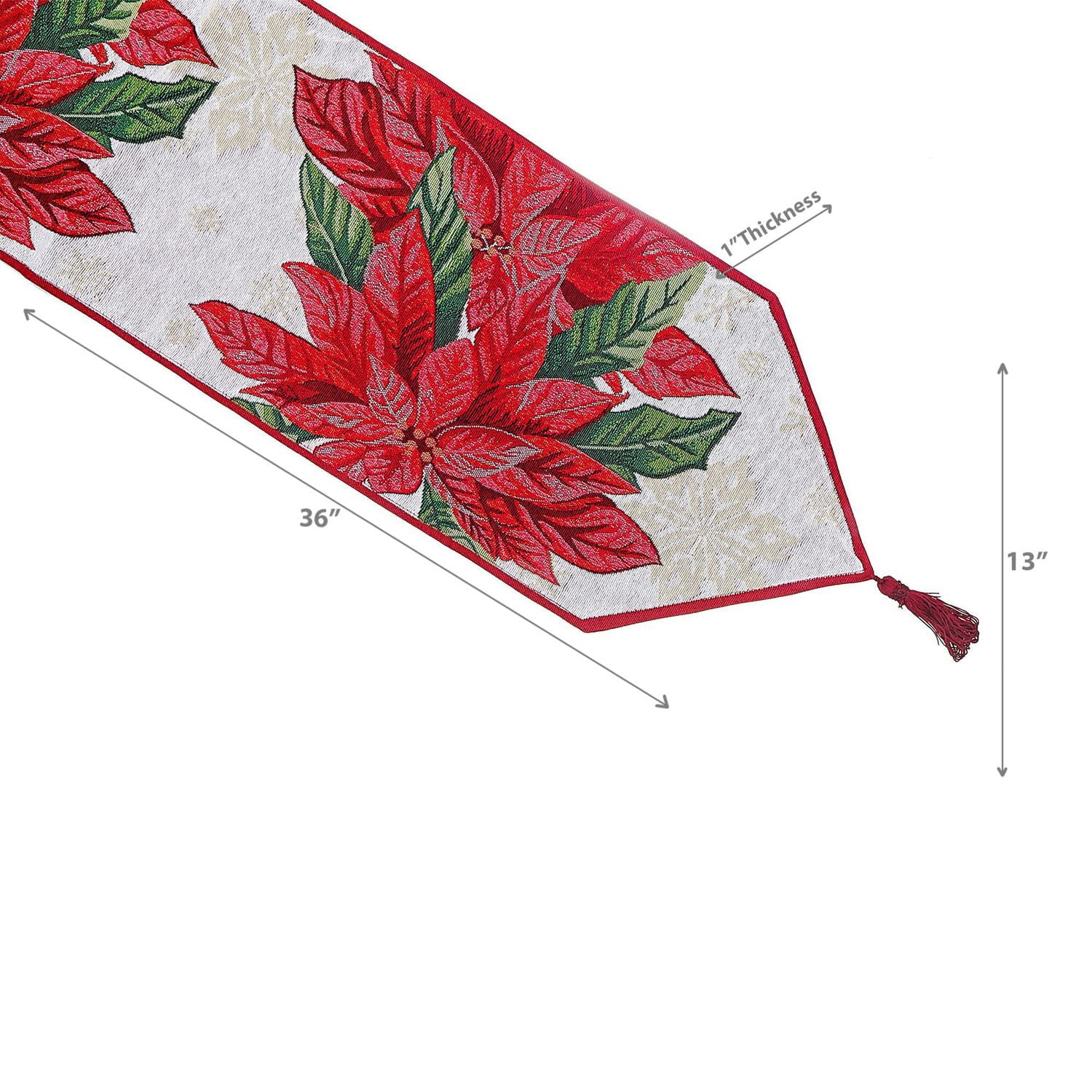 Poinner De Table De Tapisserie De Noël Poinsettia Plaid 36 "