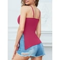 thumbnail image 4 of Sociala Padded Camisoles for Womens Built-in Bra Side Split Tank Tops Cotton Cami Shirts, 4 of 7