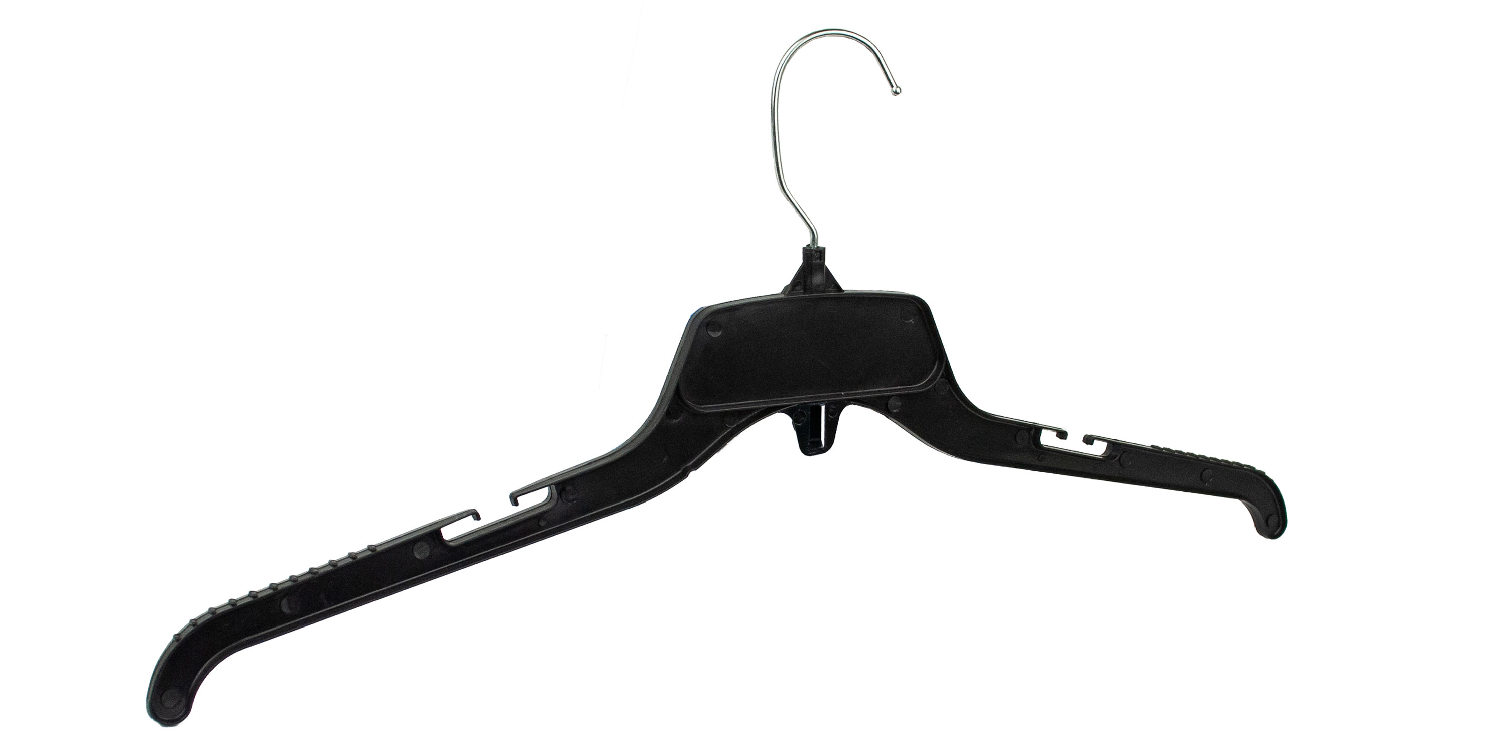 HangOn Shirt Hangers Recycled Plastic with Notches, Black, 19 Inch Pack of 25