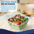 thumbnail image 5 of Tamper-Resistant Clear Hinged Containers with Flat Lid  Disposable Plastic Clamshell Takeout Boxes for Food, Salad, Dessert, Sandwich, Leak-Proof & Stackable  BPA-Free 300, Clear, 24 oz, 5 of 9