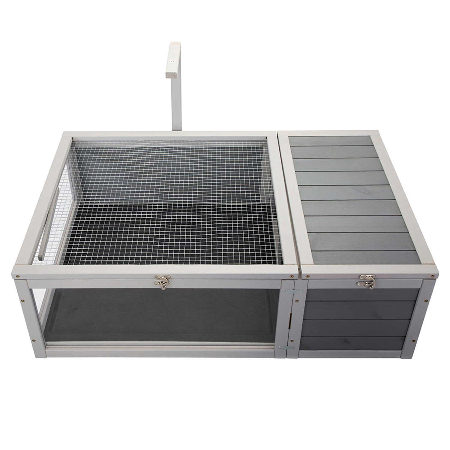 Pefilos Bunny Cage Indoor Pet House Rabbit Hutch with Pull Out Tray Poultry Cage, Gray Pefilos Bunny Cage Indoor Pet House Rabbit Hutch with Pull Out Tray Poultry Cage, Gray