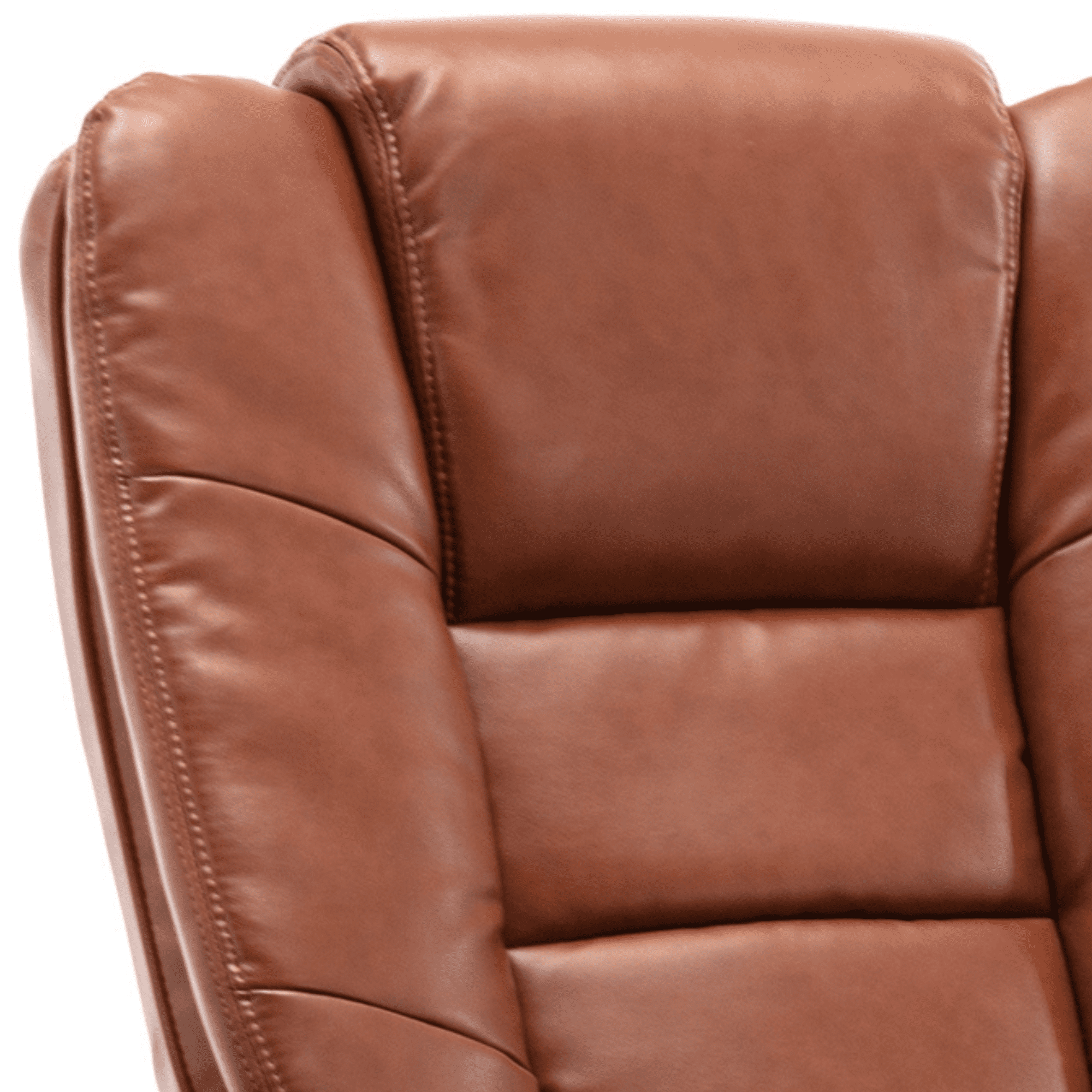32'' Wide Manual Swivel Standard Recliner with Ottoman,Faux Leather,Brown