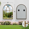 thumbnail image 5 of Melodieux 24"x 36" Arched Wall Mirror Bronze Retro Windowpane Decorative Mirror Aluminum Frame, 5 of 6