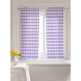 thumbnail image 3 of Purple Curtains 45 Inch Length, Sheer Curtains for Bedroom Living Room Window Country French Rustic Buffalo Plaid Modern Art Rod Pocket Drapes Kitchen Curtains Small Half Window 42"x45" 2 Panels, 3 of 6