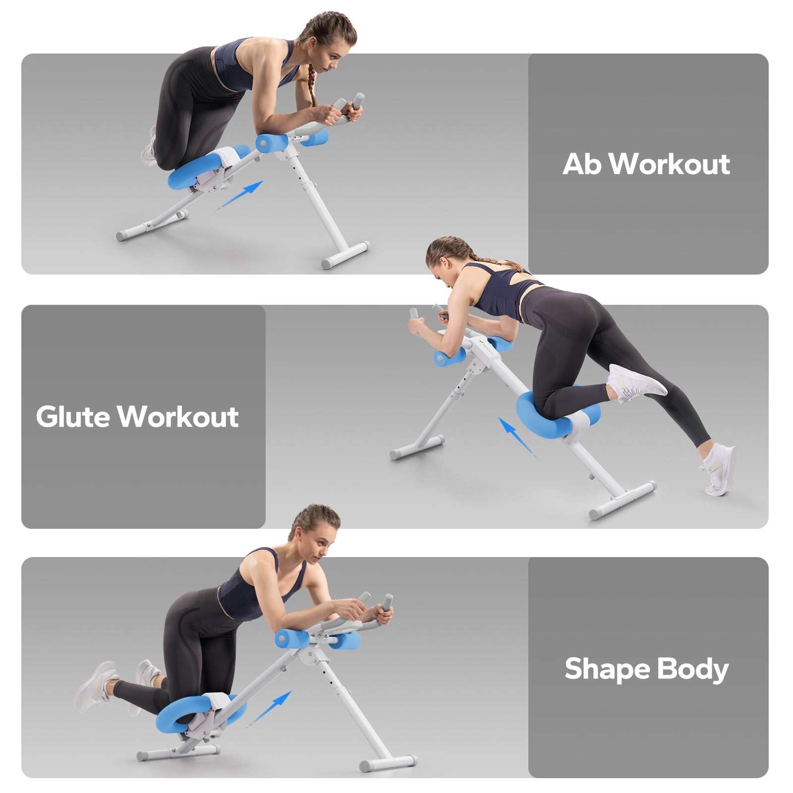 MERACH Ab Machine for Exercise, Adjustable Abdominal Workout machine for Home Gym, Foldable, Knee Protection