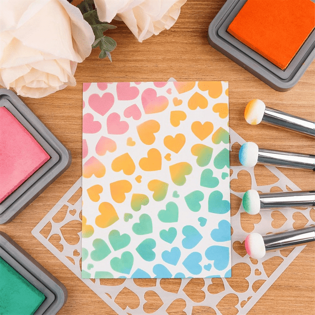 Lot De 10 Pinceaux Mélangeurs D'Encre Avec Couvercle Et Support De