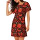 thumbnail image 2 of Easygdp Tomatoes And Chili Camisón de manga corta para mujer, informal, estampado, 2 of 6