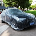 thumbnail image 4 of 3 Pack Universal Plastic Car Cover, Disposable Waterproof Dustproof Full Elastic Full Covers, Plastic Cover with Car, 4 of 8