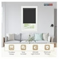 thumbnail image 5 of 1" Slats Cordless Window Blinds, 64L x 28W Inches Solid Pattern Light Filtering Vinyl Indoor-Outside Ceiling Mount Mini Blind, Manual Cordless Rollup Window Privacy Blinds, Black, 5 of 9