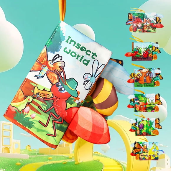 Juguetes de piscina, juguetes para bebés, juguetes para niños pequeños, libro de tela con cola masticable, libro de tela interactivo a prueba de desgarros, libro de tela para aprendizaje temprano, lib