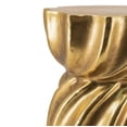 thumbnail image 4 of GZXS Gold Sculptural Accent End Desk, 14"Dia Hourglass Side Table with Swirl Design, Magnesium Oxide Garden Stool for Living Room or Entryway, No Assembly, 4 of 7