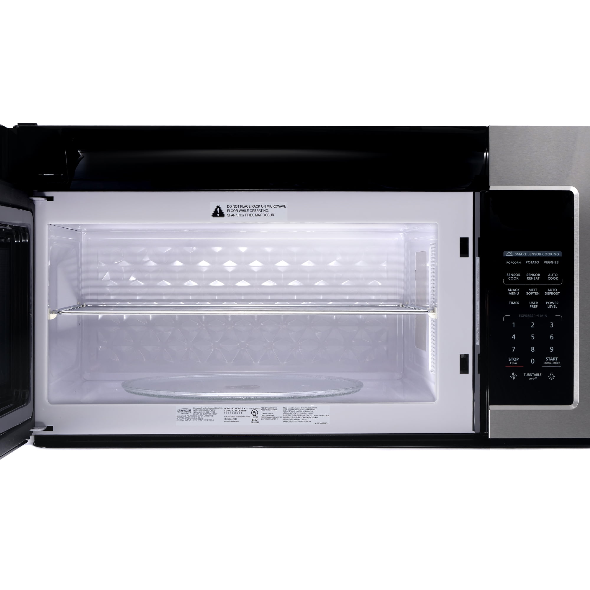Cosmo 5 Piece Kitchen Appliance Package With 30" Electric Cooktop 24" Single Electric Wall Oven 30" Over-the-range Microwave French Door Refrigerator & 24" Built-in Fully Integrated Dishwasher