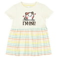 thumbnail image 3 of Inktastic Babys 1st Birthday Kitty 1 Year Old Girl Girls Baby Dress, 3 of 5