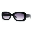 thumbnail image 2 of Girls Mod Narrow Rounded Rectangle Plastic Fashion Sunglasses Black Smoke, 2 of 4