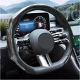 thumbnail image 1 of Carbon Fiber Car Steering Wheel Cover, Leather Non-Slip Vehicle Steering Wheel Cover for 14.5-15 Inch, Comfortable Auto Interior Protector Decoration Accessories, Universal Fit, 1 of 7