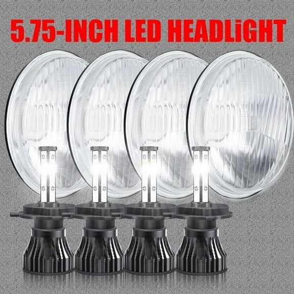 For Datsun 620 Pickup 72-74 4PCS 5.75" 5-3/4" LED Headlights Hi/Lo Beam 6000k White