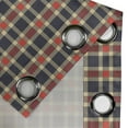 thumbnail image 5 of Ambesonne Checkered Grommet Curtain, Vintage Plaid Lines, 50" x 54", Dark Blue Coral Cream, 5 of 6